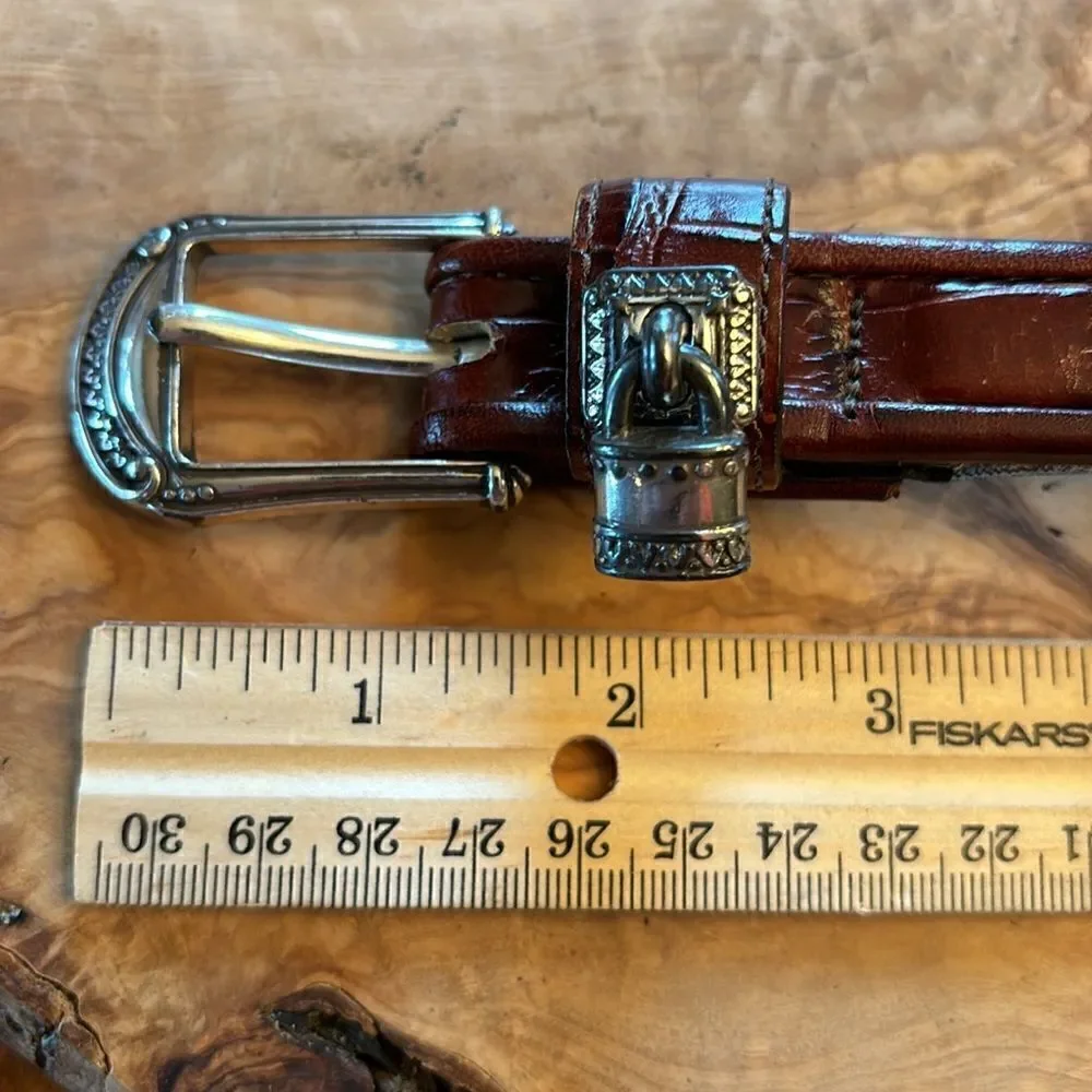 Vintage Brighton Embossed Crocodile Belt with Charm - ML
